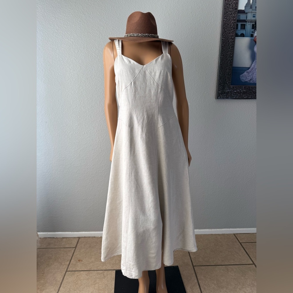 LOFT Cream Midi Dress - Picture 3 of 16